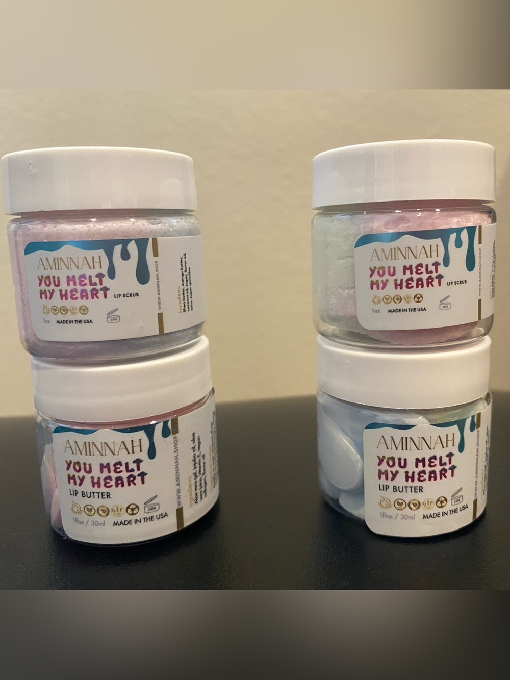 Aminnah You Melt My Heart Lip Scrub & Lip Butter. 2 sets available!